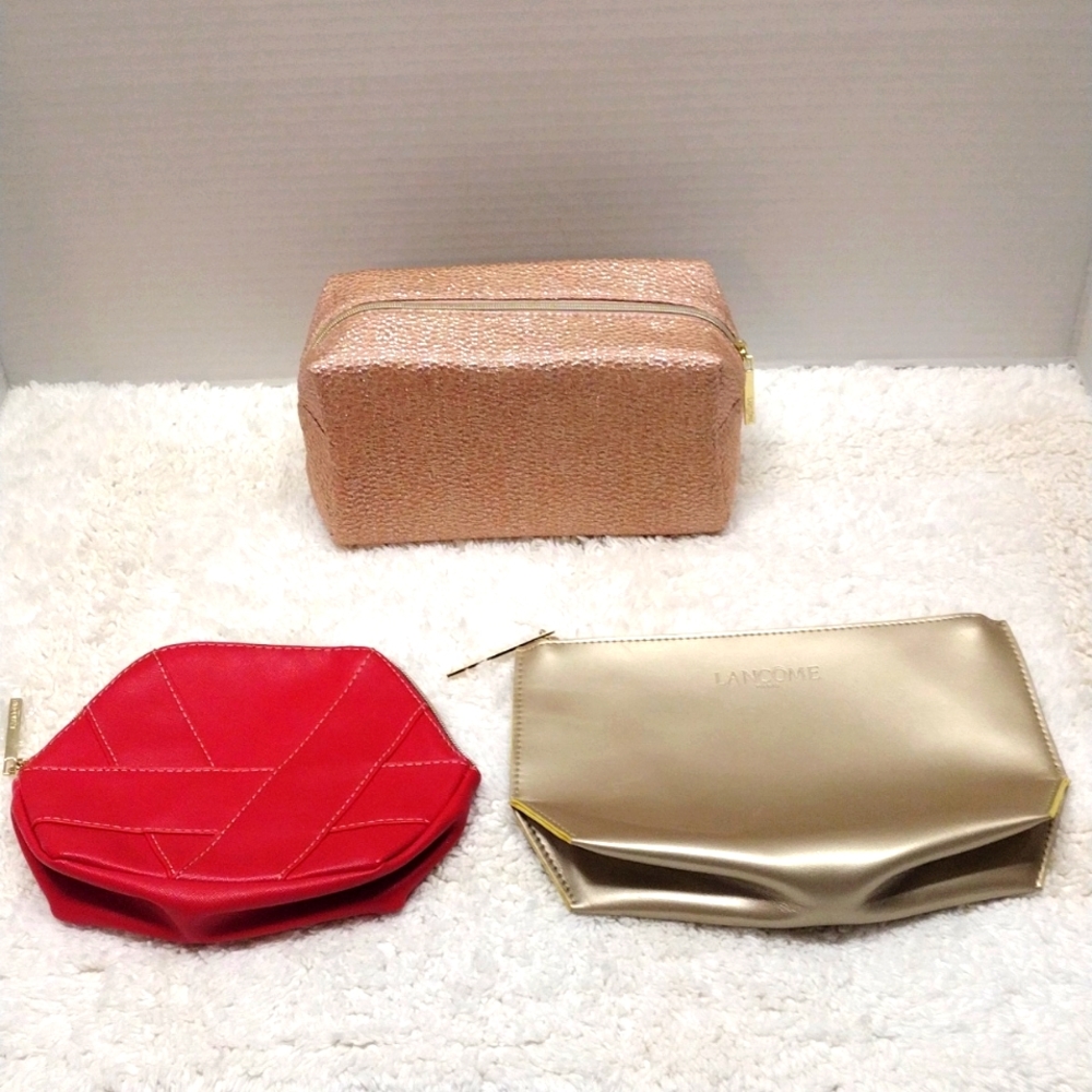 Lancome Paris Cosmetic Bag Lot of 3